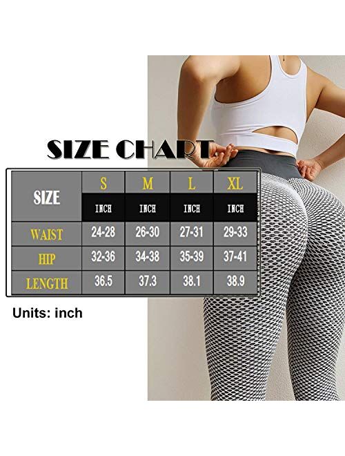 FITTOO Women's High Waist Yoga Pants Tummy Control Scrunched Booty Leggings Workout Running Butt Lift Textured Tights