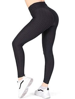 Women's High Waisted Workout Leggings Tummy Control Slimming Scrunch Booty Yoga Pants Ruched Butt Lift Sport Tights
