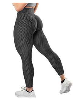 YOFIT Women Ruched Butt Lift Yoga Pants High Waist Anti Cellulite Workout Leggings Tummy Control Tights