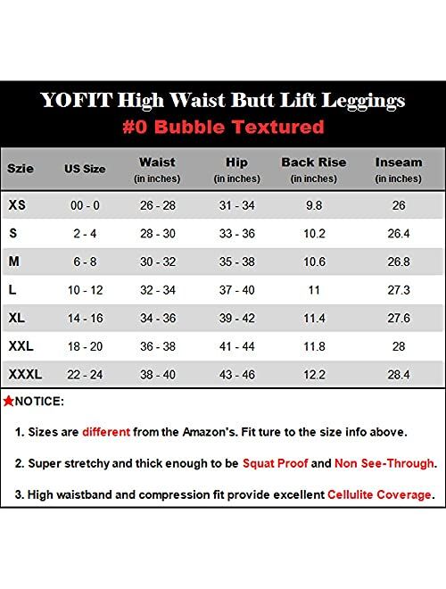 YOFIT Women Ruched Butt Lift Yoga Pants High Waist Anti Cellulite Workout Leggings Tummy Control Tights
