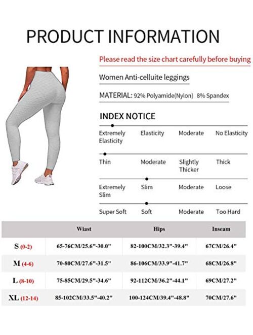 YASION Ruched Butt Yoga Pants High Waisted Booty Lifting Anti Cellulite Textured Scrunch Workout Leggings for Women