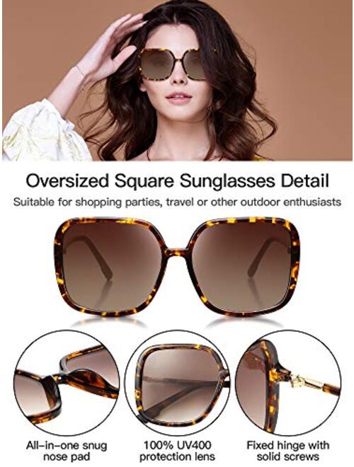 Leopard Irregular Sunglasses Fashion Shade Oversized Square Sunglasses for Women