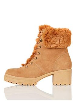 Amazon Brand - find. Mid Height Faux Fur Lace Up, Womens Ankle boots