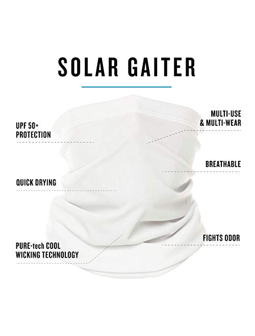Vapor Apparel Solar Gaiter, Multi Use Face Cover with UPF 50+ UV Protection for Men and Women