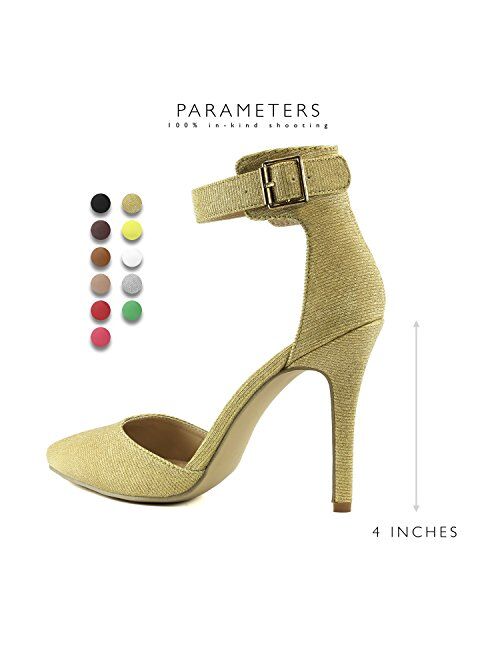 Women's High Heel Pointed Toe Ankle Buckle Strap Evening Party Dress Casual Sandal Shoes