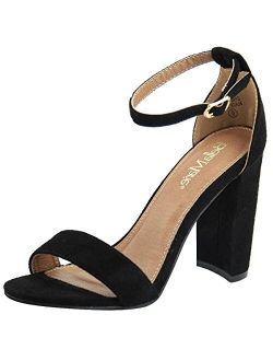 Bella Marie Women's Strappy Block High Heel Sandal