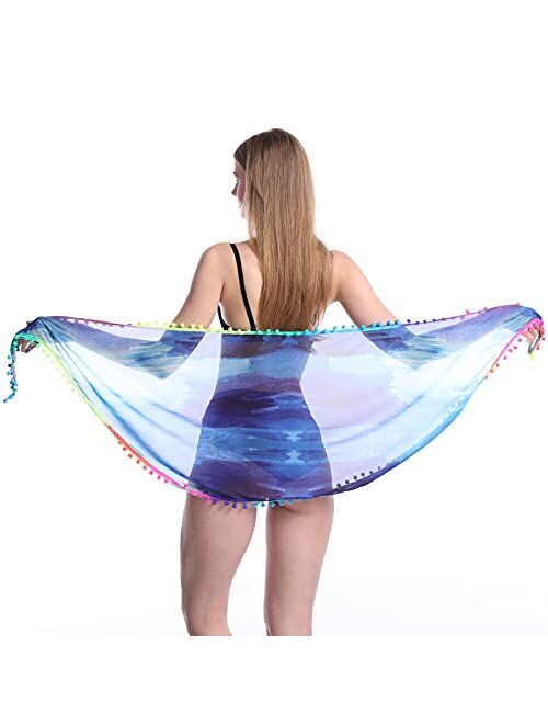 Outrip Women Swimsuit Bathing Suit Beach Cover up Chiffon Floral Kimono Cardigan