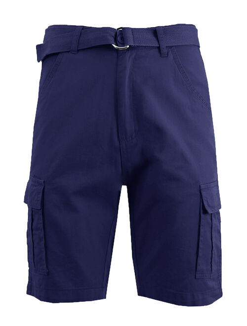 Men's Belted Cotton Cargo Shorts & Basic Chino Shorts