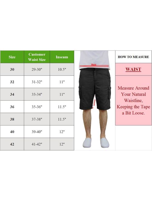 Men's Belted Cotton Cargo Shorts & Basic Chino Shorts