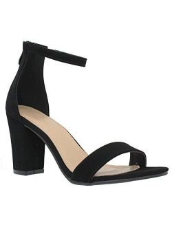 MVE Shoes Womens Stylish Soda Comfortable Block Strappy Heel