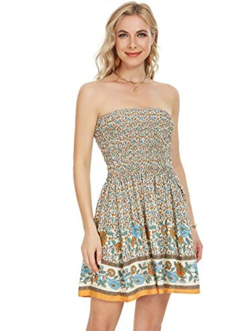 Angelegant Tube Top Dress Women Sexy Strapless Mini Dress Sleeveless Summer Dresses