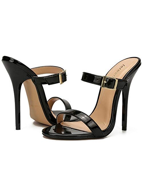 fereshte Women's Men's Slide Mules Sandals Strap Stiletto High Heels