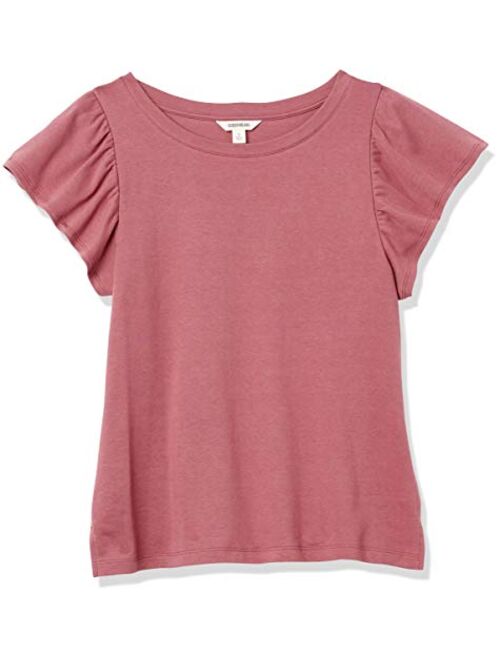 Amazon Brand - Goodthreads Women's Cotton Interlock Flutter Sleeve Top