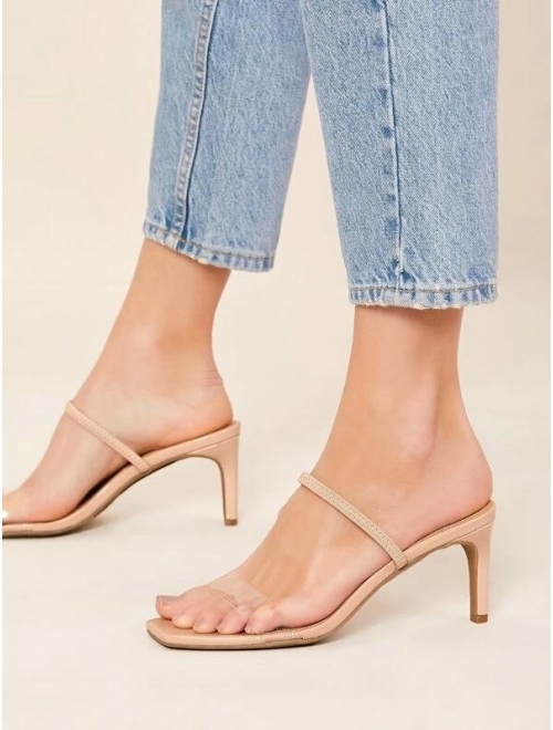 two strap high heel sandals