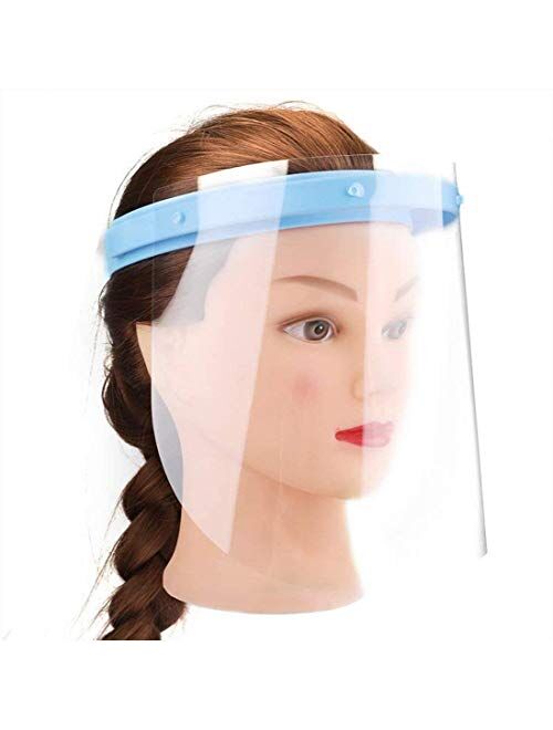 Itopfox Anti-Fog Full Face Shield 1 Frame with 10 Plastic Anti Saliva Protective Film Replaceable