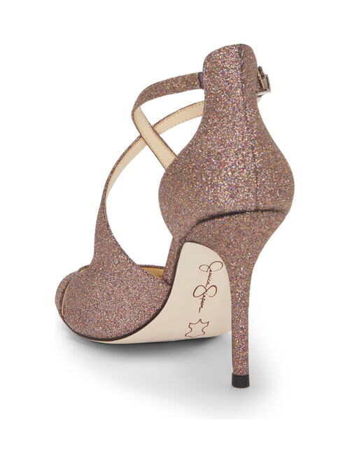 Jessica Simpson Averie Multi Glitter Open Toe High Heel Formal Stiletto Sandals