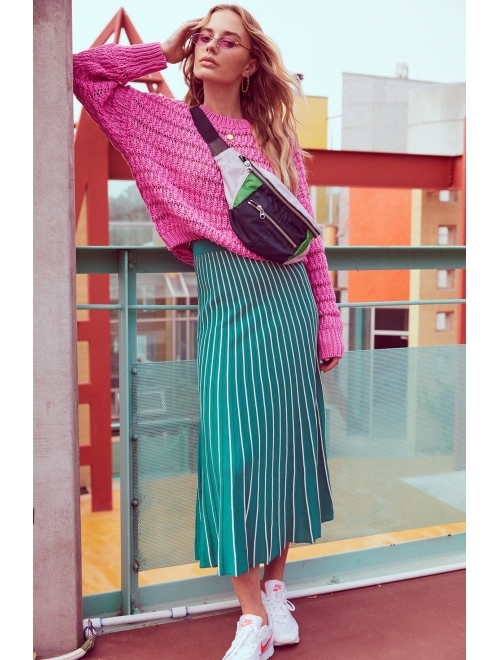 ASTR the label Women's Yuri Pleated Sweater Knit Midi Skirt