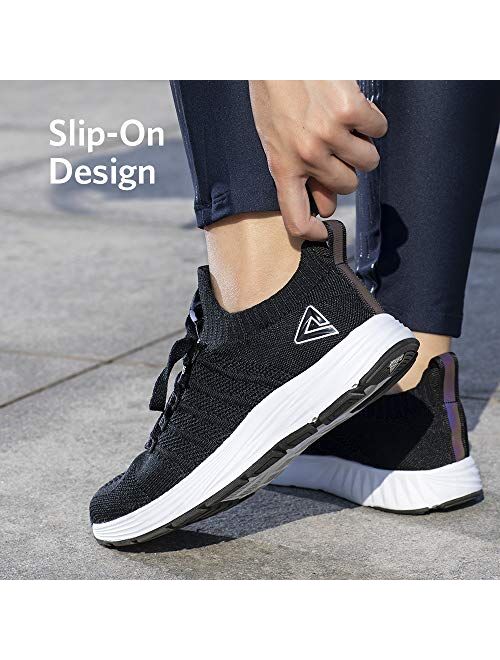 PEAK Womens Lightweight Walking Shoes - Comfortable Slip-on Sneakers for Running, Tennis, Gym, Casual Workout
