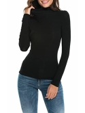 Womens Long Sleeve Mock Turtleneck Stretch Fitted Underscrubs Layer Tee Tops 