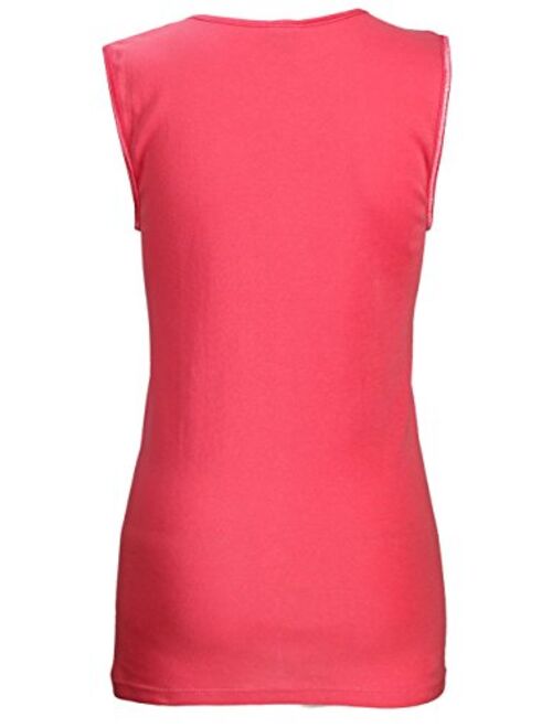 Rosette Womens Sleeveless Undershirt - Cotton High Neck, Full shoulder design