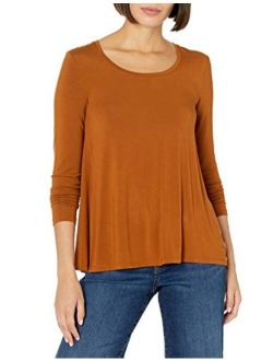 Amazon Brand - Daily Ritual Women's Jersey Long-Sleeve Scoop-Neck Swing Shirt