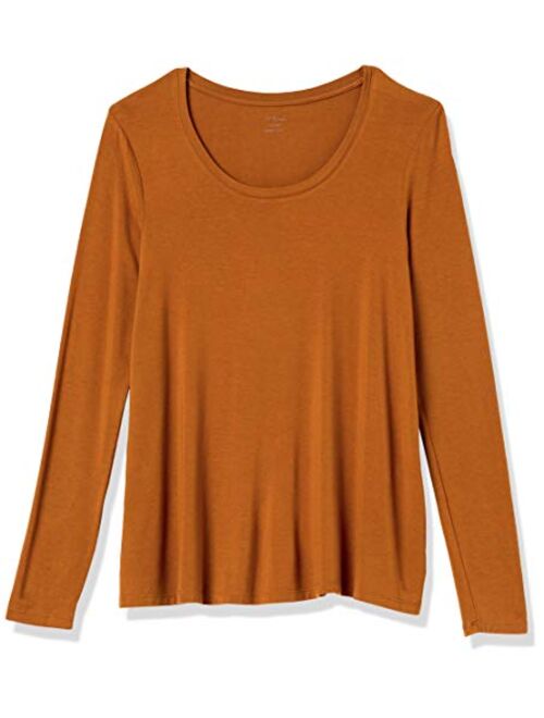 Amazon Brand - Daily Ritual Women's Jersey Long-Sleeve Scoop-Neck Swing Shirt