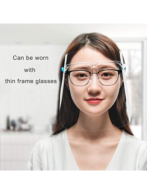 Safety Face Shield, 2 Pack Reusable Goggle Shield Face Visor Transparent Anti-Fog Layer Protect Eyes from Splash