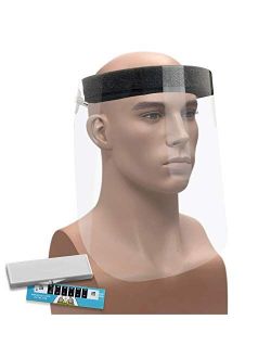 Face Shield Anti Splash & Fog Resistant PETE To Protect Face (Made in USA) (5) Pack: Includes 1 Forehead Thermometer