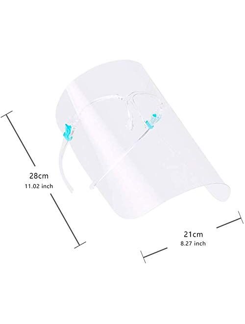 Goggle Shield, 3 Pack Reusable Face Shield Wearing Glasses Face Visor Transparent Anti-Fog Film Protect Eyes and Face