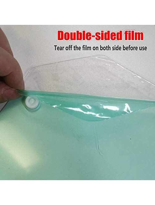 Reusable Safety Face Cover Full Face Protective Visor, Transparent Protective Facial Cover for Dirty Things, Windproof Sand Blue(Tear off the anti-scratch film on both si