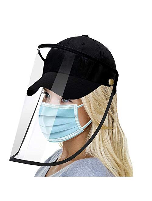 TUANTALL Anti-Saliva Protective Hat Face Visor Dustproof Face Cover All-Round Protection Visor Cap Lightweight Face Visor Anti-Saliva Protective Hat brown