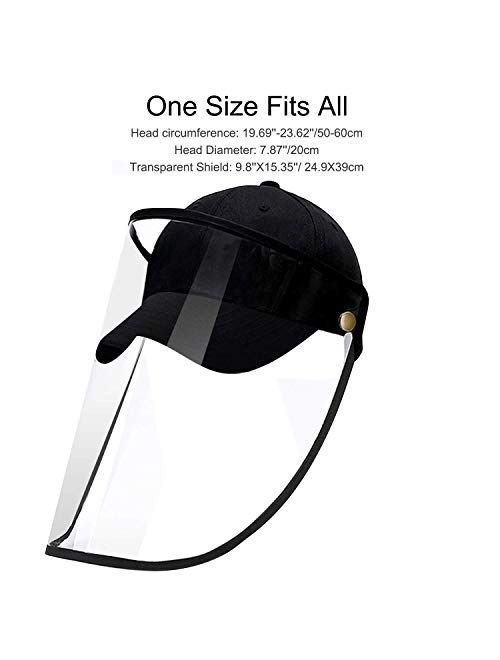 TUANTALL Anti-Saliva Protective Hat Face Visor Dustproof Face Cover All-Round Protection Visor Cap Lightweight Face Visor Anti-Saliva Protective Hat brown