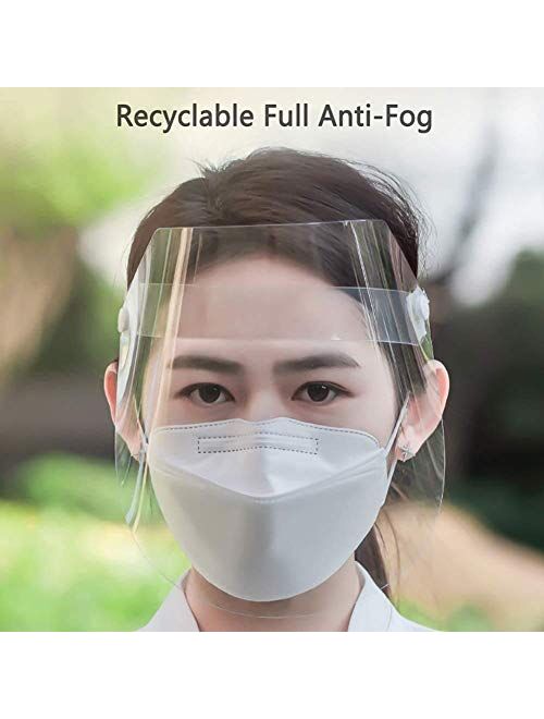 2 PACK Face Shield Protect Eyes and Face with Protective Clear Film Elastic Band