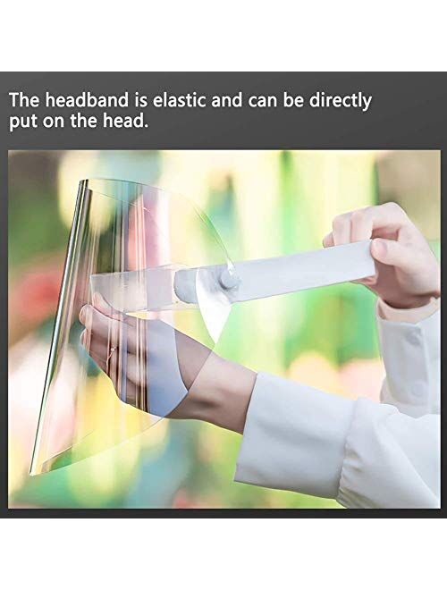 2 PACK Face Shield Protect Eyes and Face with Protective Clear Film Elastic Band