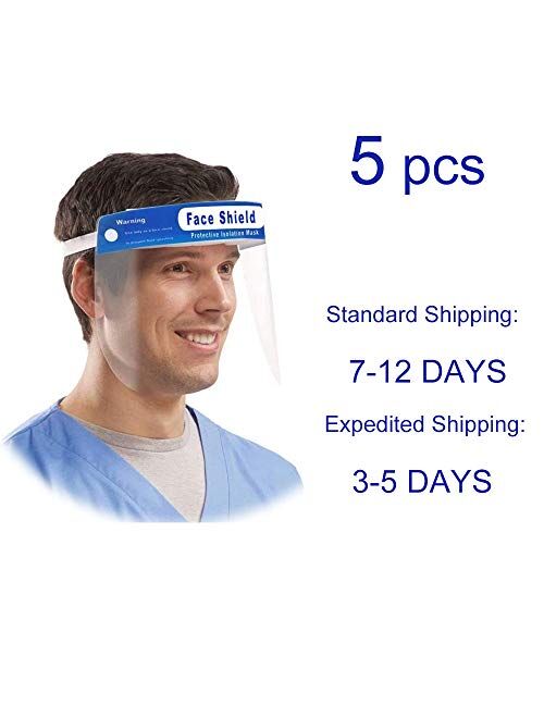 Safety Face Shield with Protective Clear Film Protect Eyes and Face Elastic Band Reusable Full Face Transparent Breathable Visor (5)