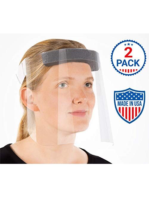 Face Shields with Protective Clear Film, Elastic Band and Comfort Sponge. Eye Protection
