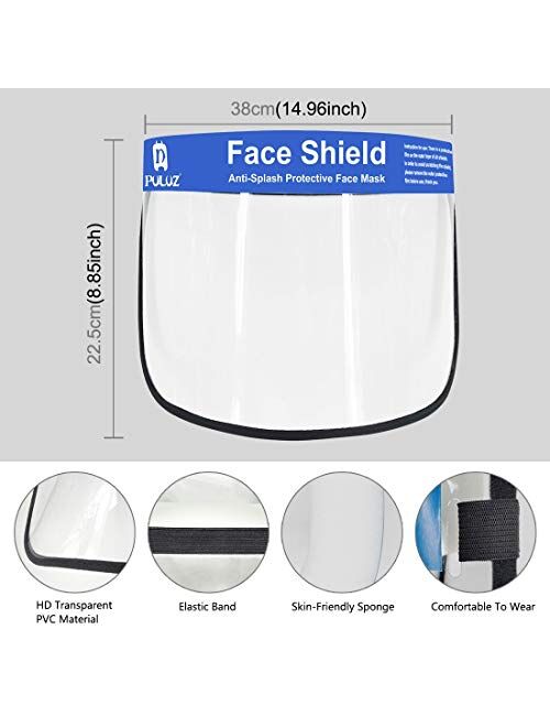 20 PCS Anti Isolation Disposable Shield With Double-Sided Aniti Fog Film Visor