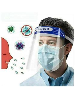 100PCS Safety Face Shield, Adjustable Transparent Full Face Protective Visor with Eye & Head Protection, Anti-Spitting Splash Facial Cover (4-8 days delivered)