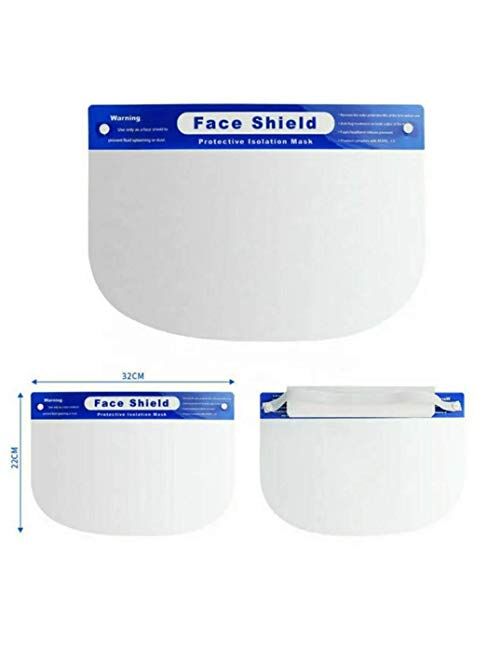 100PCS Safety Face Shield, Adjustable Transparent Full Face Protective Visor with Eye & Head Protection, Anti-Spitting Splash Facial Cover (4-8 days delivered)