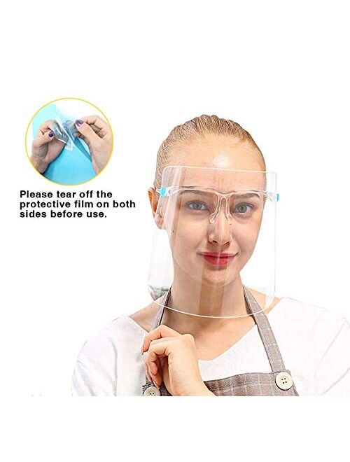 Goggle Shield Pack Reusable Face Shield Wearing Glasses Face Visor Transparent Anti-Fog Film Protect Eyes and Face