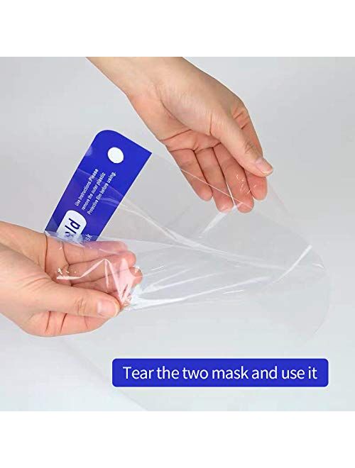 Safety Face Shield 10 Pack, Protective cap transparentProtective against saliva and splashesReusableAdjustable Elastic Band Suitable for male ladies
