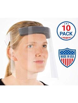 Face Shields with Protective Clear Film, Elastic Band and Comfort Sponge. Eye Protection.