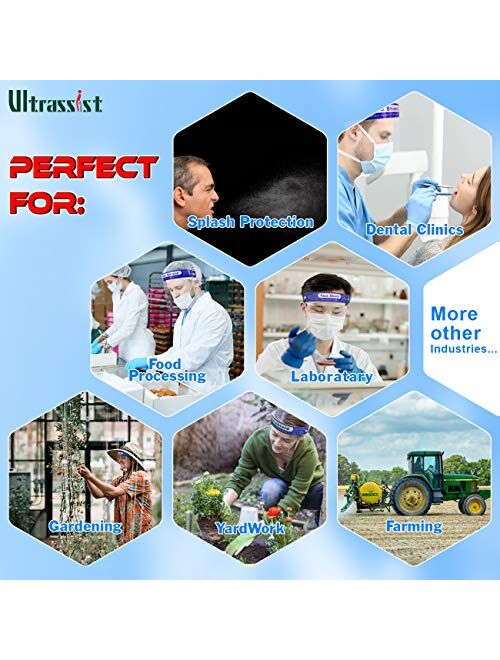 8 Pack Anti Splash Face Shield, Safety Face Shields with Anti Fog Visor, Full Face Covering Shield for Daily Hazards Protection, Best Reusable PPE for Farming, Food Proce