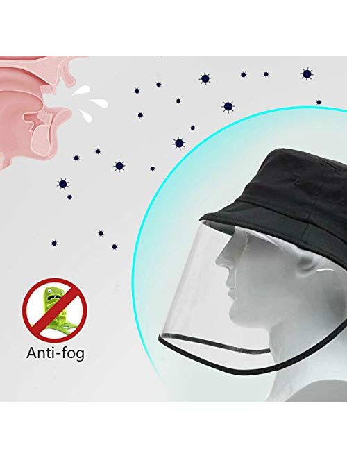 Safety Face Shield Visor Mask Full Face Shield Protective Cap for Men and Women Anti-Fog, Anti-saliva,Anti-Spitting Hat Cover Outdoor Fisherman Sun Hat