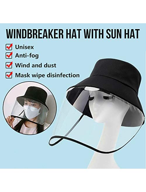 Safety Face Shield Visor Mask Full Face Shield Protective Cap for Men and Women Anti-Fog, Anti-saliva,Anti-Spitting Hat Cover Outdoor Fisherman Sun Hat