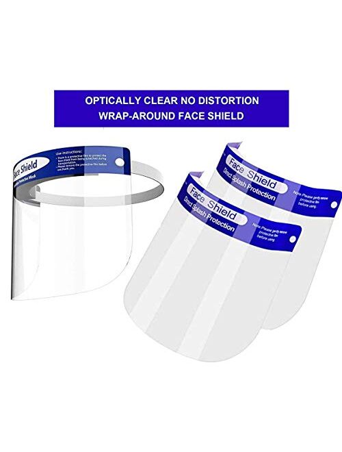 Safety Face Shield Full Face Protect with Eyes & Plastic Face CoverAnti-Fog Reusable Anti-Spitting Splash Facial Coverwith Sponge Pad Elastic Band (12 pcs)