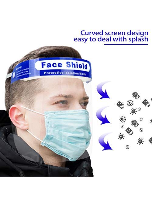 Safety Full Face Shield Forehead Comfort Sponge Elastic Band Anti-Spitting Transparent Protective Shield