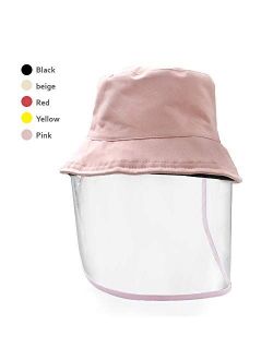 Letusto Protective Facial Mask Safety Face Shield Particulate Respirator Anti Spitting Splash Bucket Hat (Pink)