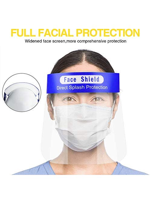 LETOUR All-Purpose Safety Face Shield Transparent Full Face Shields with Anti-Saliva Protective Hat,Reusable Breathable Visor Windproof Dustproof Hat Shield with Protecti