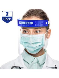 2Pack Muryobao Men Women Face Shield Reusable Full Face Transparent Windproof Dustproof With Elastic Band 2Pack